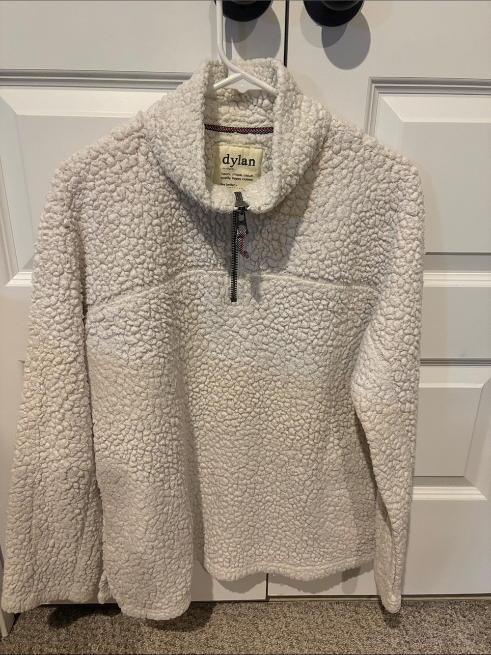 dylan Cream Sherpa Half-Zip Pullover
